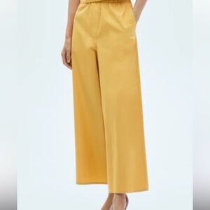 Mango Mustard Wide-Leg Pants